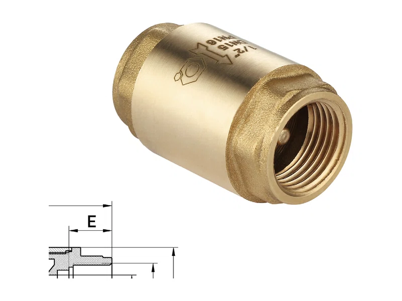 Клапан обратный с латунным сердечником 1/2
